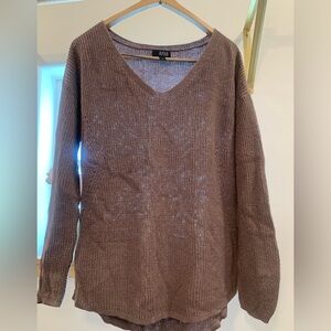 a.n.a Women's V-Neck Sweater in Shimmering Brown